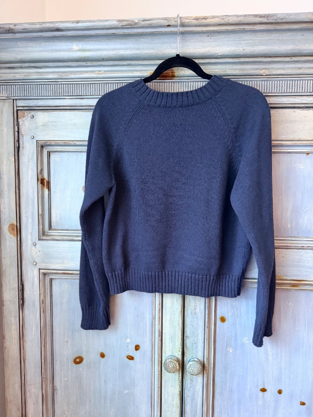 Rachel Antonoff Cher Navy Cotton Sweater With Pink Pump Pump Feather Size M - Picture 5 of 5